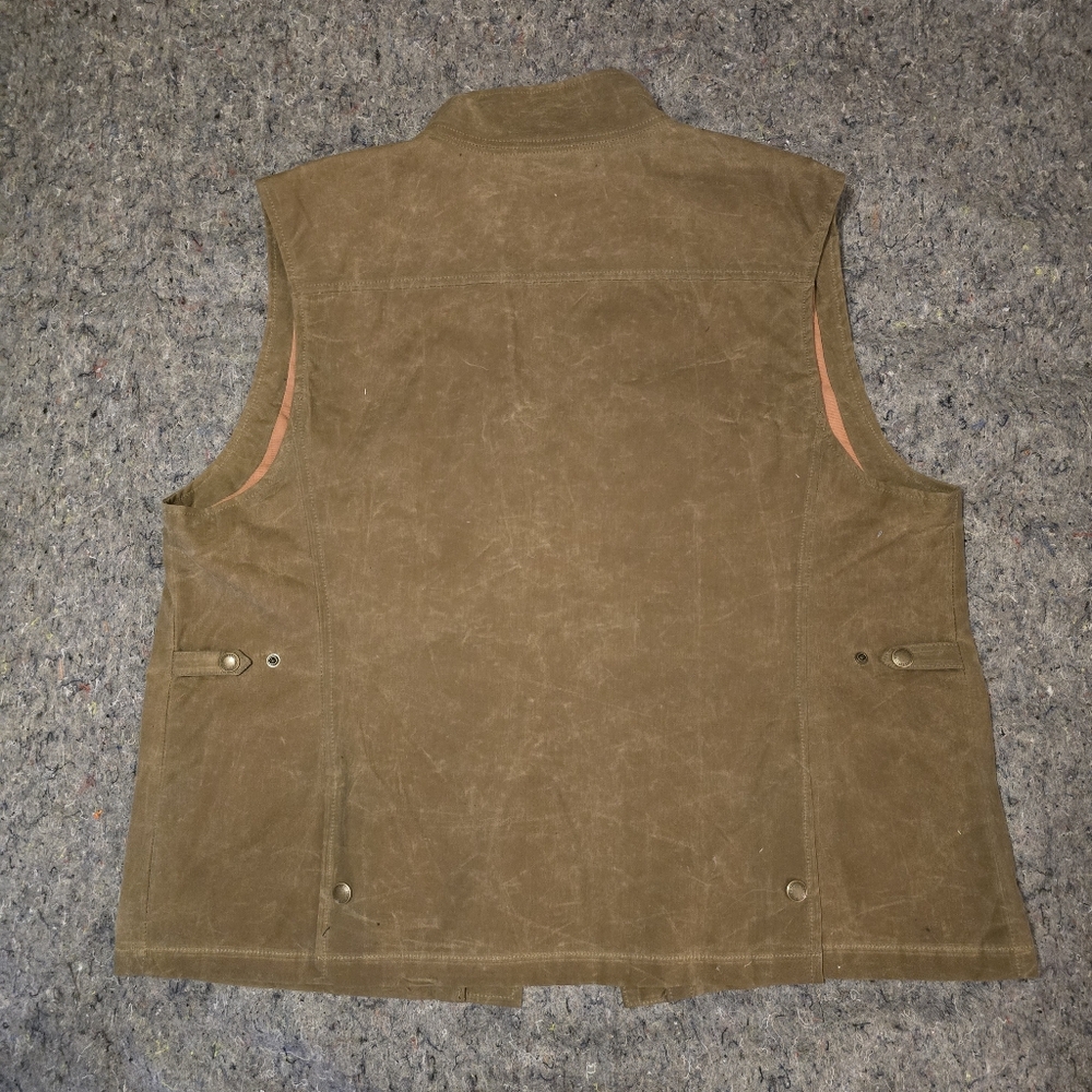 Men's Brown Waxed Canvas Utility Vest - Picture 2 of 5